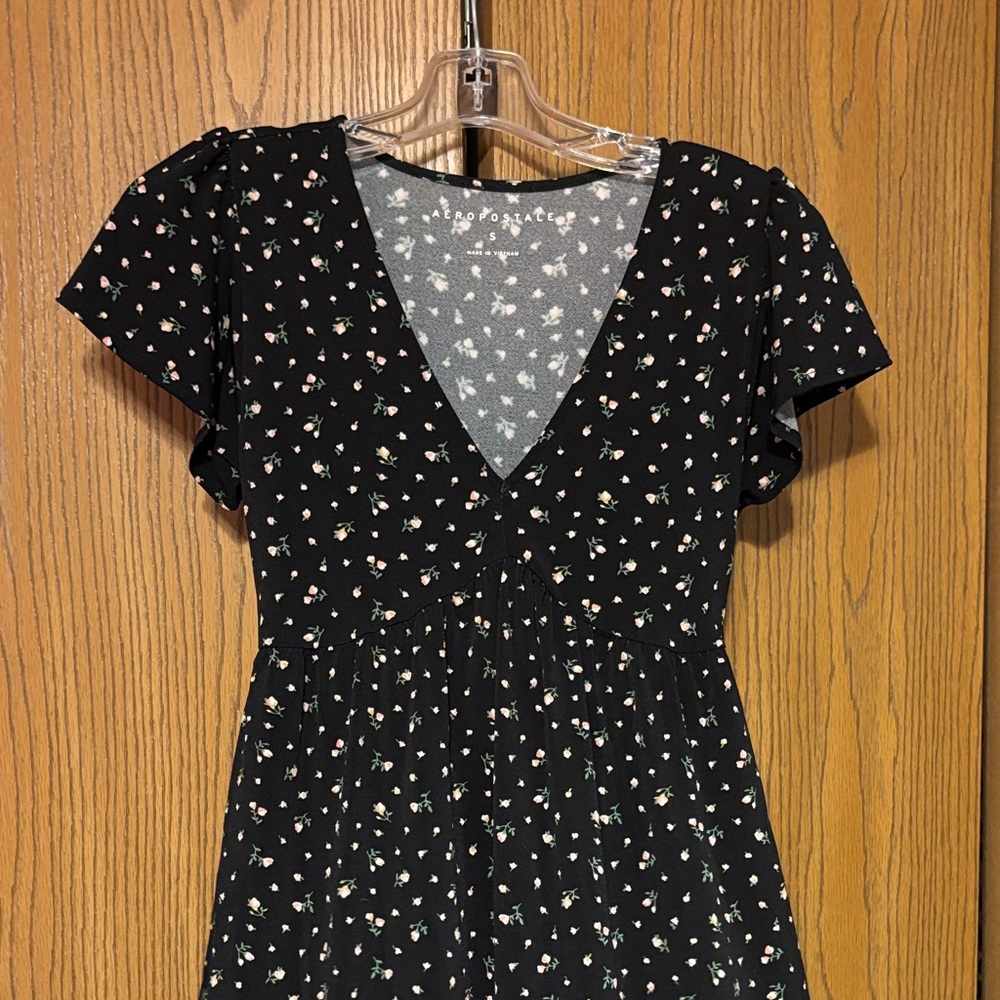 Aeropostale Black Floral Dress